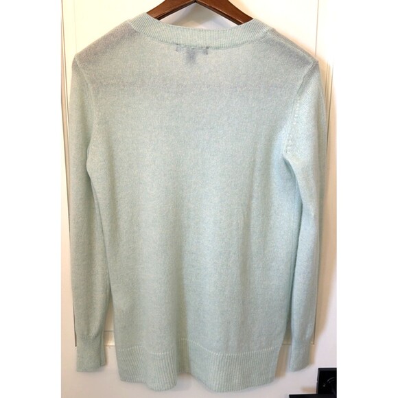Sax Fifth Avenue 100% Cashmere Mint Green V Neck Sweater XS Old Money Soft Cozy - Picture 6 of 12